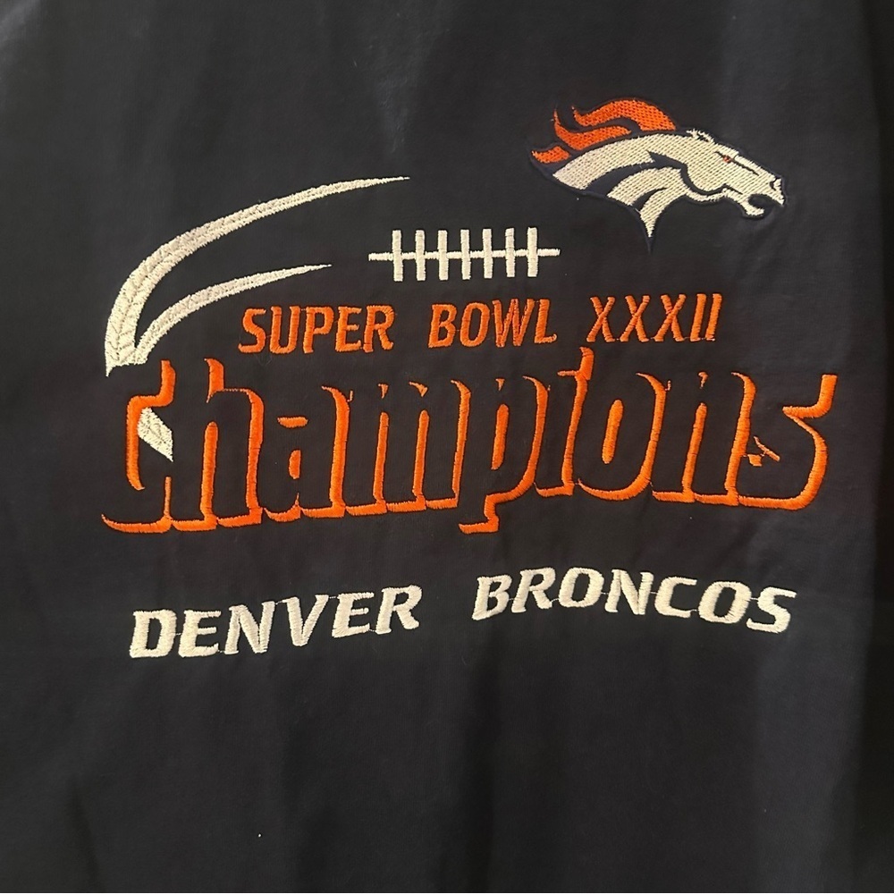 Vintage Denver Broncos Super Bowl XXXII Champions Tee 1998 Logo 7 XL - Picture 2 of 10